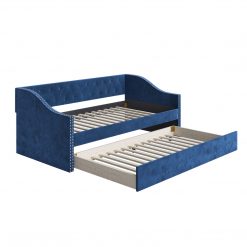 Thebedroomstore.com Manchester Linen / Darlington Faux Leather / Dorset - Velour Trundle Bed Platform Beds