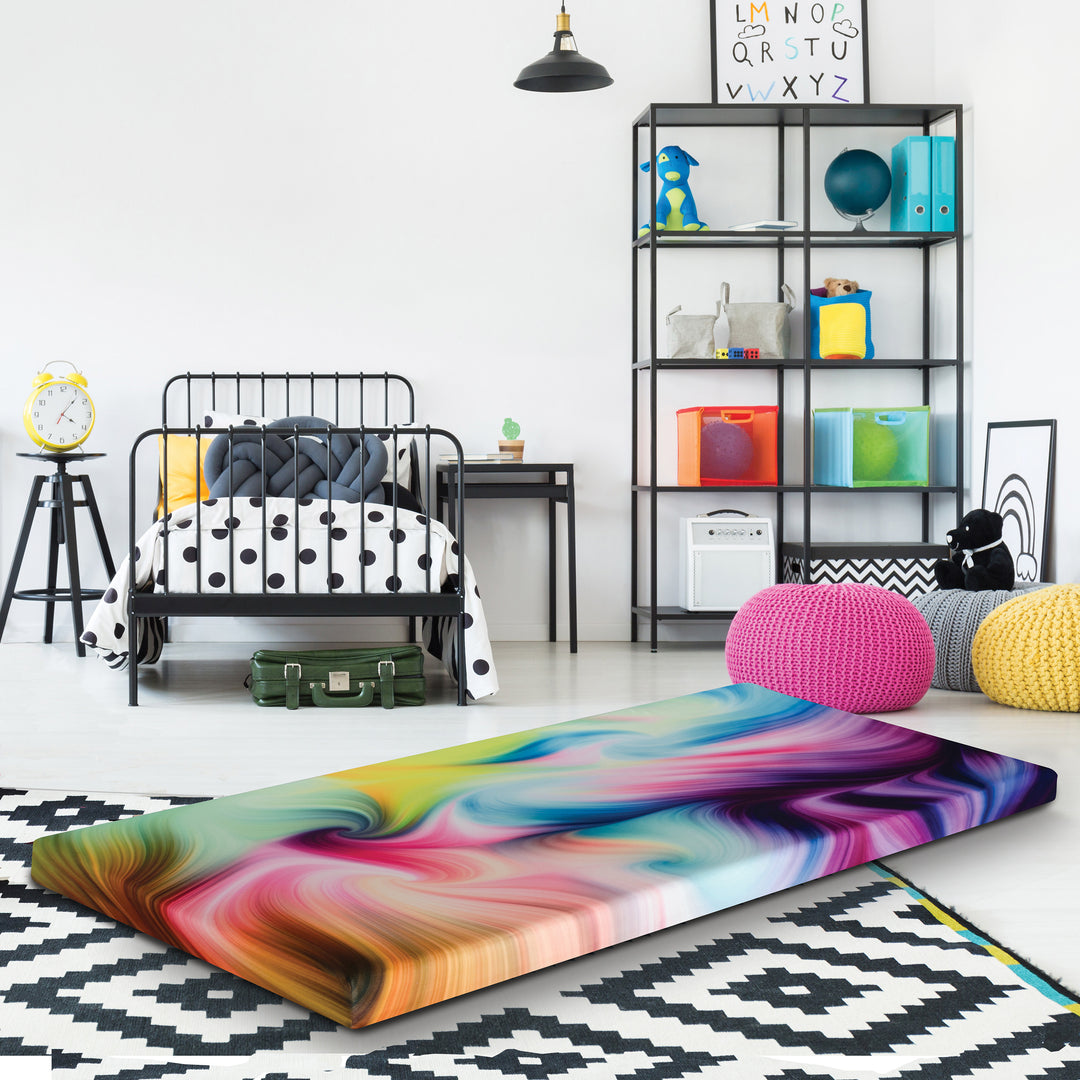 Thebedroomstore.com Groove Tie Dye Roll Up Memory Foam Guest Bed Mattress Fold-Away Guest Beds