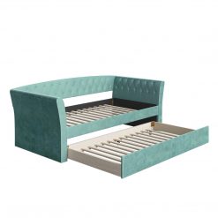 Thebedroomstore.com New Castle Linen / St Ives Faux Leather / Kendal Velour - Trundle Bed Platform Beds