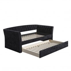 Thebedroomstore.com New Castle Linen / St Ives Faux Leather / Kendal Velour - Trundle Bed Platform Beds