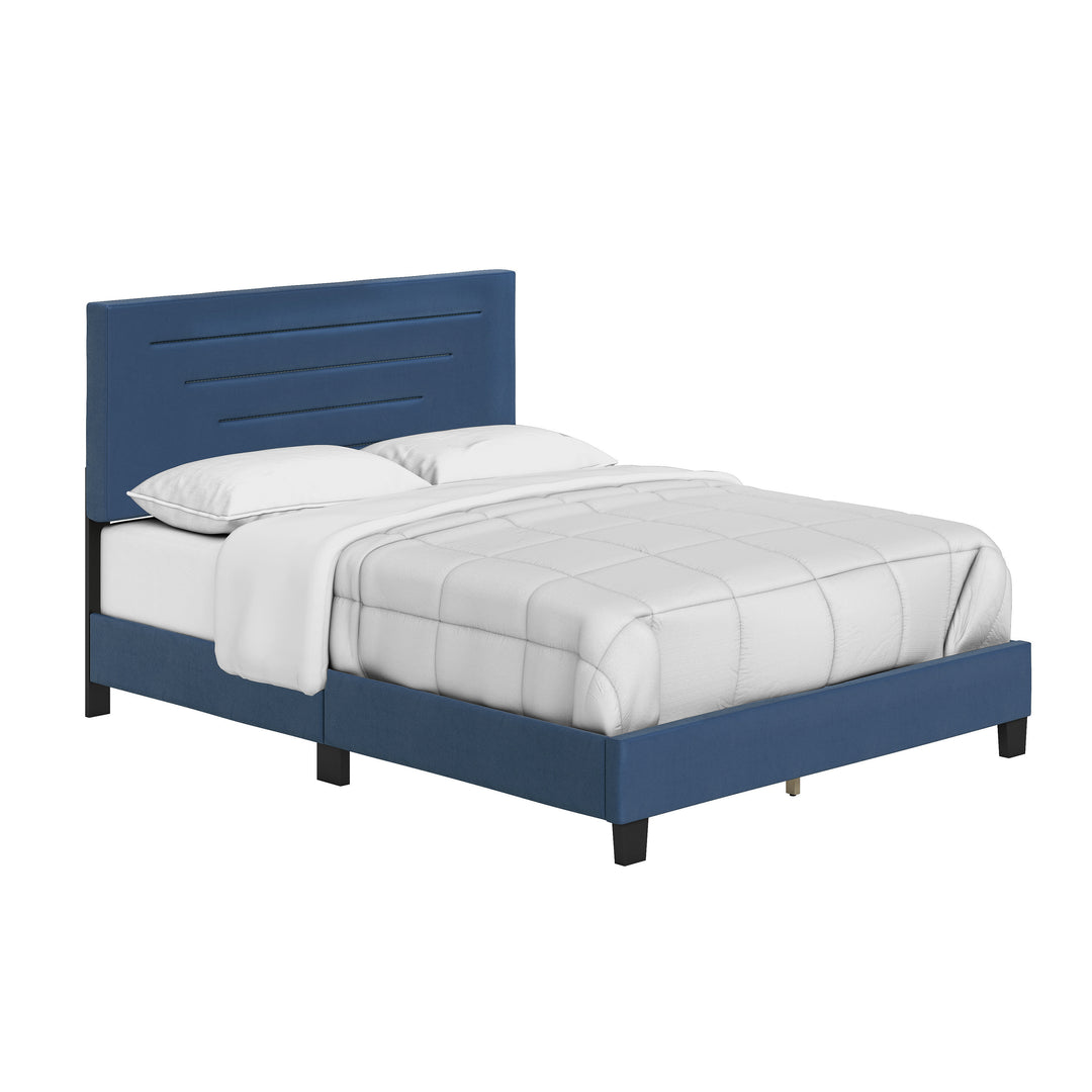Thebedroomstore.com Luxembourg Faux Leather / Cordoba Linen - Upholstered Bed