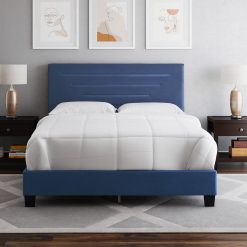 Thebedroomstore.com Luxembourg Faux Leather / Cordoba Linen - Upholstered Bed