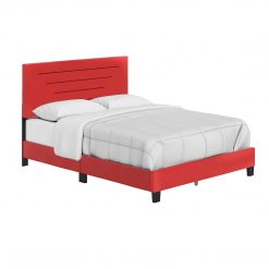 Thebedroomstore.com Luxembourg Faux Leather / Cordoba Linen - Upholstered Bed