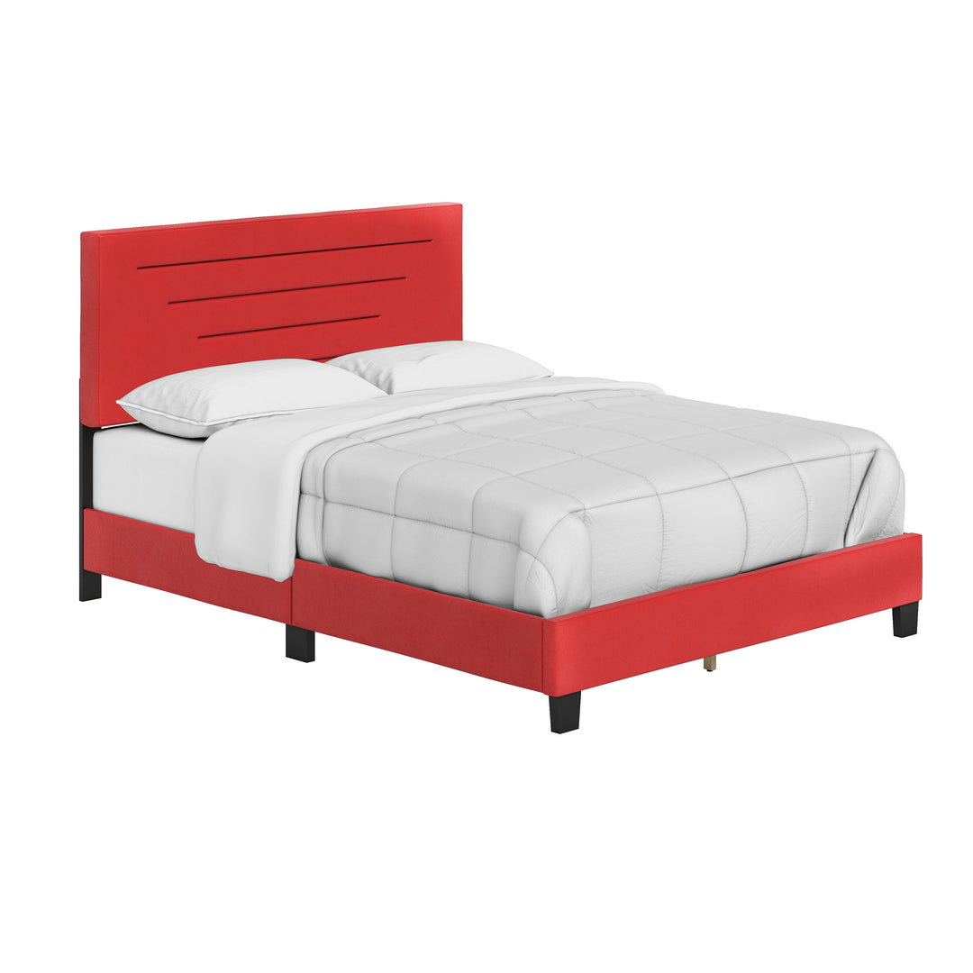 Thebedroomstore.com Luxembourg Faux Leather / Cordoba Linen - Upholstered Bed