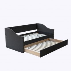 Thebedroomstore.com Manchester Linen / Darlington Faux Leather / Dorset - Velour Trundle Bed Platform Beds