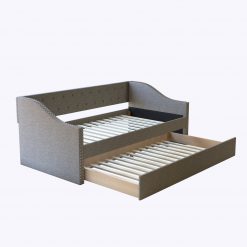 Thebedroomstore.com Manchester Linen / Darlington Faux Leather / Dorset - Velour Trundle Bed Platform Beds