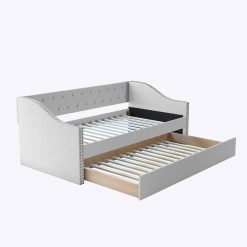 Thebedroomstore.com Manchester Linen / Darlington Faux Leather / Dorset - Velour Trundle Bed Platform Beds