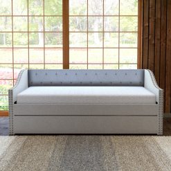 Thebedroomstore.com Manchester Linen / Darlington Faux Leather / Dorset - Velour Trundle Bed Platform Beds