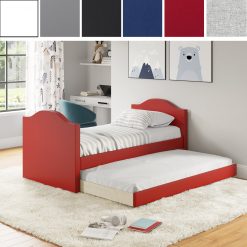 Thebedroomstore.com Messina Faux Leather / Birmingham Linen - Trundle Bed Platform Beds