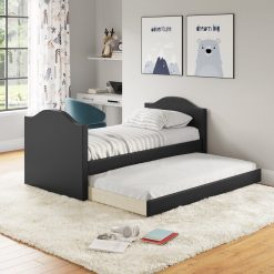 Thebedroomstore.com Messina Faux Leather / Birmingham Linen - Trundle Bed Platform Beds