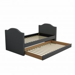 Thebedroomstore.com Messina Faux Leather / Birmingham Linen - Trundle Bed Platform Beds
