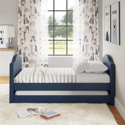 Thebedroomstore.com Messina Faux Leather / Birmingham Linen - Trundle Bed Platform Beds