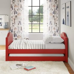 Thebedroomstore.com Messina Faux Leather / Birmingham Linen - Trundle Bed Platform Beds