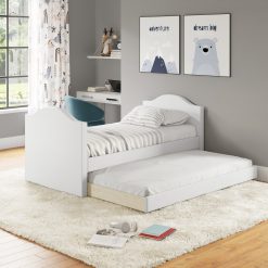 Thebedroomstore.com Messina Faux Leather / Birmingham Linen - Trundle Bed Platform Beds
