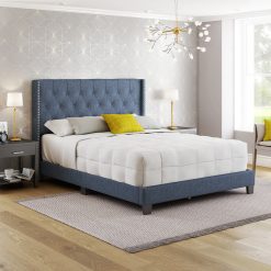 Thebedroomstore.com Mia Linen Upholstered Platform Bed
