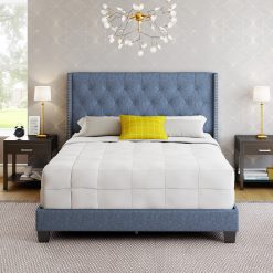Thebedroomstore.com Mia Linen Upholstered Platform Bed