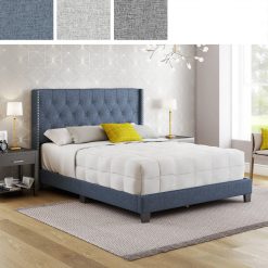 Thebedroomstore.com Mia Linen Upholstered Platform Bed