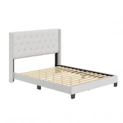 Thebedroomstore.com Mia Linen Upholstered Platform Bed