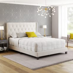 Thebedroomstore.com Mia Linen Upholstered Platform Bed