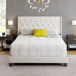 Thebedroomstore.com Mia Linen Upholstered Platform Bed