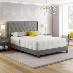Thebedroomstore.com Mia Linen Upholstered Platform Bed