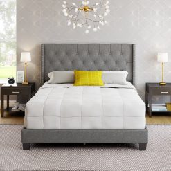 Thebedroomstore.com Mia Linen Upholstered Platform Bed