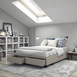 Thebedroomstore.com Modena Linen / Parma Faux Leather - Platform Storage Bed Platform Beds