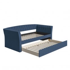 Thebedroomstore.com New Castle Linen / St Ives Faux Leather / Kendal Velour - Trundle Bed Platform Beds