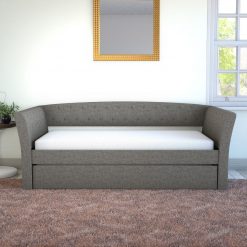 Thebedroomstore.com New Castle Linen / St Ives Faux Leather / Kendal Velour - Trundle Bed Platform Beds