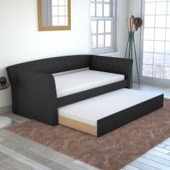 Thebedroomstore.com New Castle Linen / St Ives Faux Leather / Kendal Velour - Trundle Bed Platform Beds