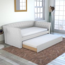Thebedroomstore.com New Castle Linen / St Ives Faux Leather / Kendal Velour - Trundle Bed Platform Beds
