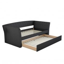 Thebedroomstore.com New Castle Linen / St Ives Faux Leather / Kendal Velour - Trundle Bed Platform Beds