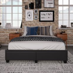 Thebedroomstore.com Modena Linen / Parma Faux Leather - Platform Storage Bed Platform Beds