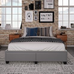 Thebedroomstore.com Modena Linen / Parma Faux Leather - Platform Storage Bed Platform Beds
