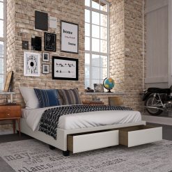 Thebedroomstore.com Modena Linen / Parma Faux Leather - Platform Storage Bed Platform Beds