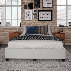 Thebedroomstore.com Modena Linen / Parma Faux Leather - Platform Storage Bed Platform Beds