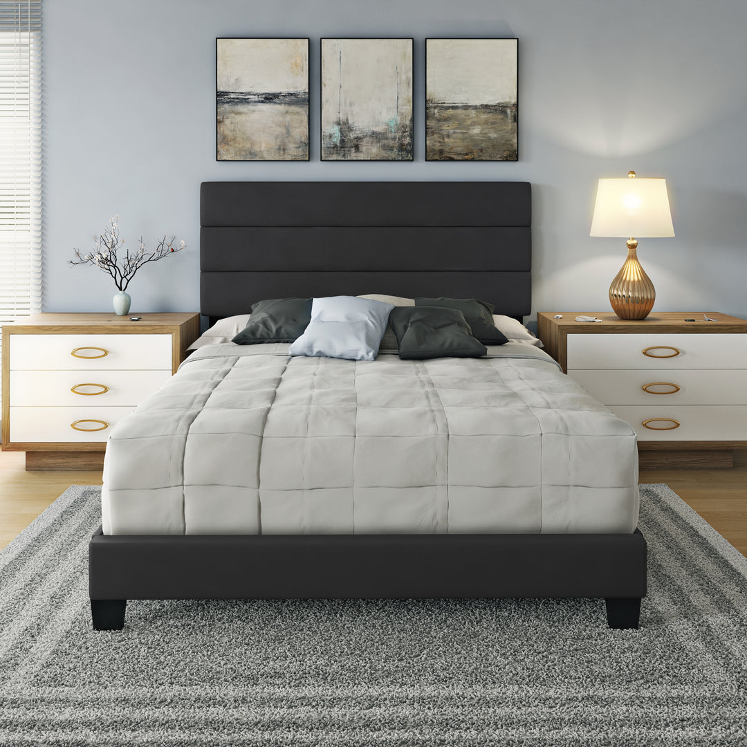 Thebedroomstore.com Platform Beds Piedmont Faux Leather Upholstered Platform Bed