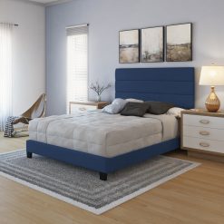 Thebedroomstore.com Platform Beds Piedmont Faux Leather Upholstered Platform Bed