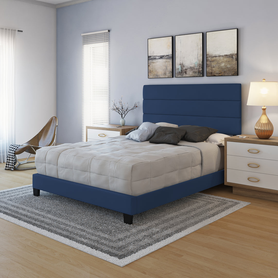 Thebedroomstore.com Platform Beds Piedmont Faux Leather Upholstered Platform Bed