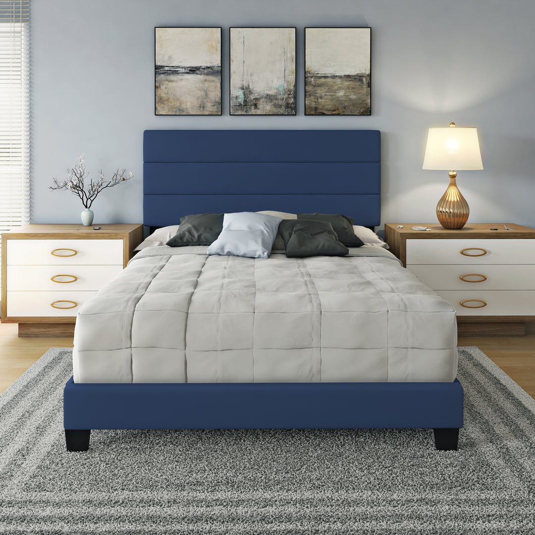 Thebedroomstore.com Platform Beds Piedmont Faux Leather Upholstered Platform Bed