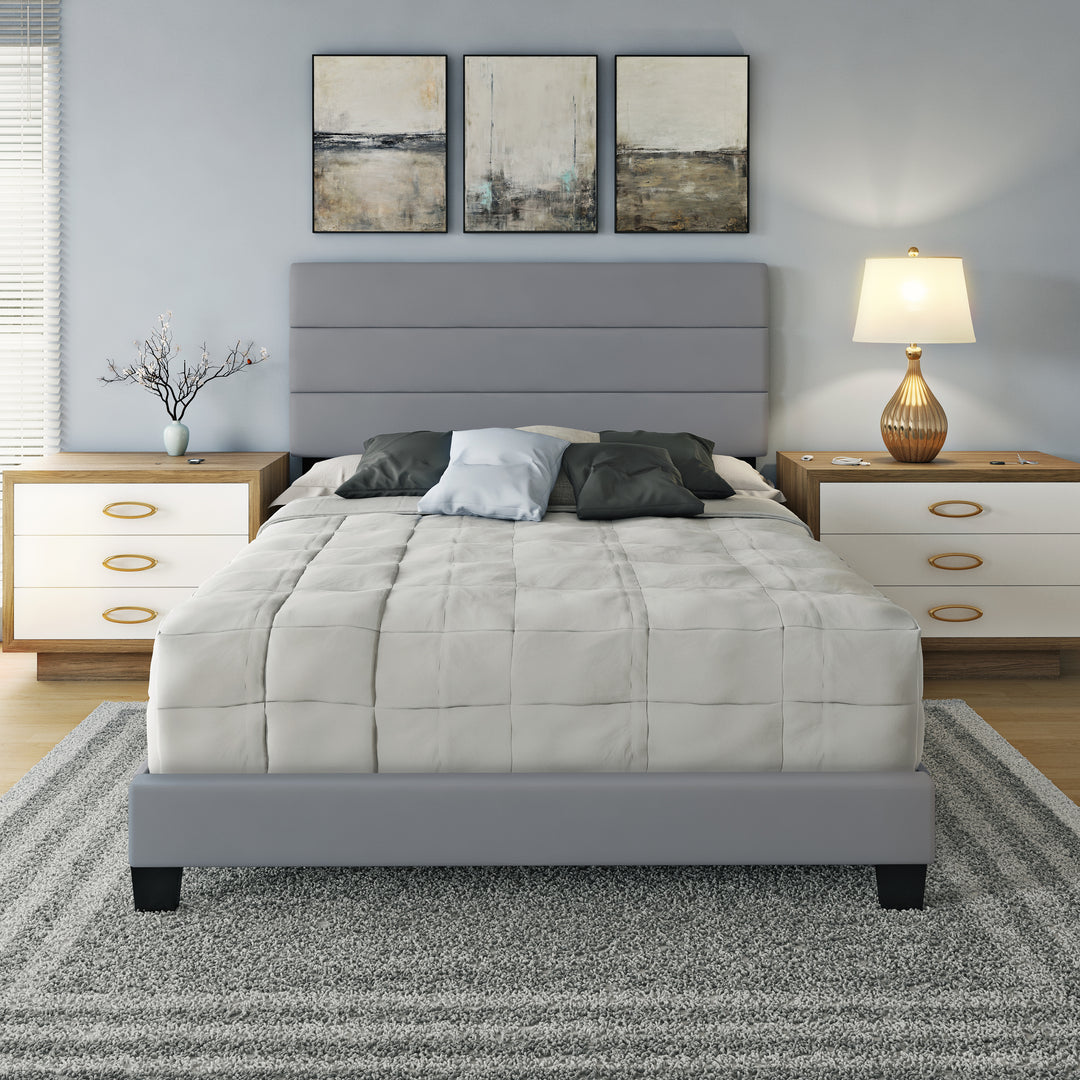 Thebedroomstore.com Platform Beds Piedmont Faux Leather Upholstered Platform Bed