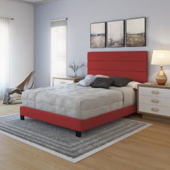 Thebedroomstore.com Platform Beds Piedmont Faux Leather Upholstered Platform Bed