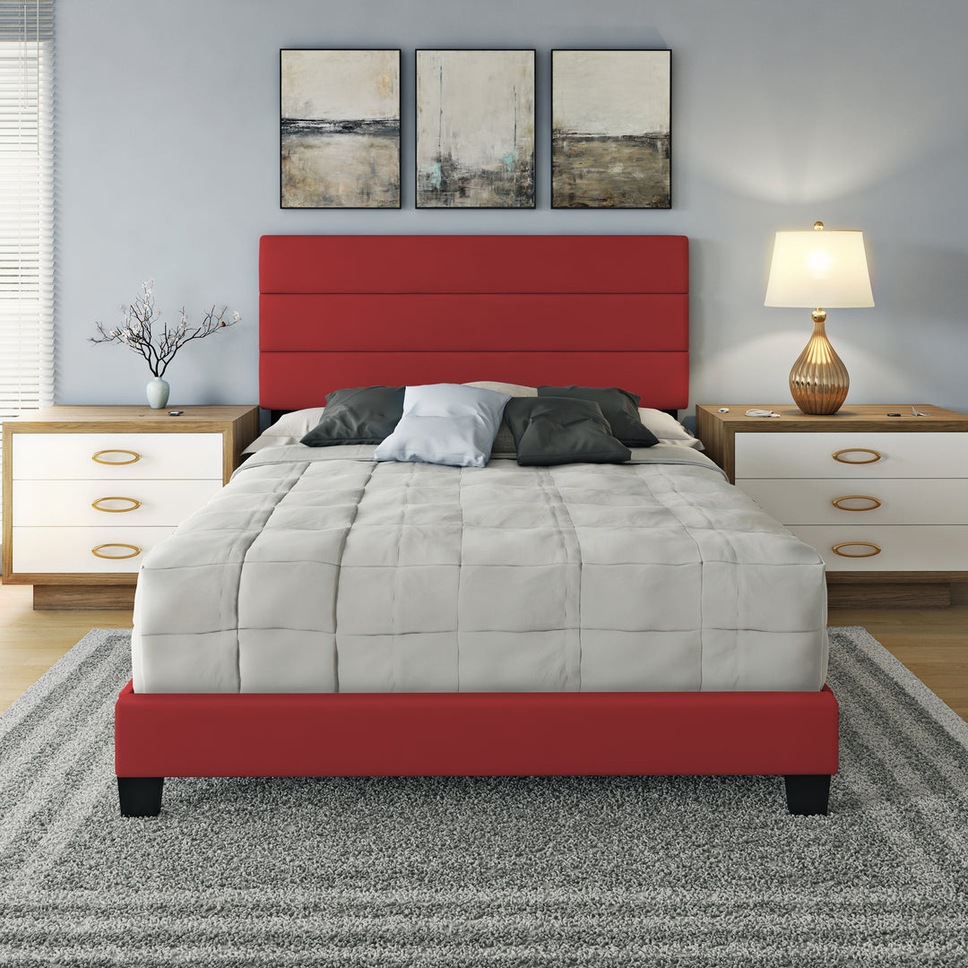 Thebedroomstore.com Platform Beds Piedmont Faux Leather Upholstered Platform Bed