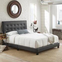 Thebedroomstore.com Roma Faux Leather Upholstered Platform Bed