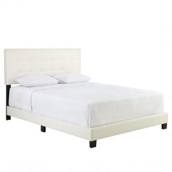 Thebedroomstore.com Roma Faux Leather Upholstered Platform Bed