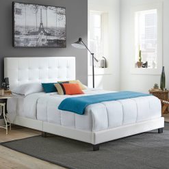 Thebedroomstore.com Roma Faux Leather Upholstered Platform Bed