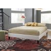 Thebedroomstore.com Central Park White Faux Leather Upholstered Platform Bed
