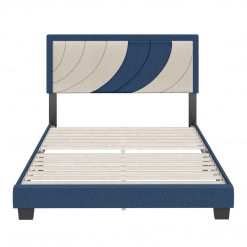 Thebedroomstore.com Sail-Away Linen / Bree Faux Leather - Upholstered Platform Bed