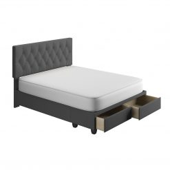 Thebedroomstore.com Platform Beds Verona Faux Leather / Salerno Linen - Platform Storage Bed