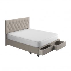 Thebedroomstore.com Platform Beds Verona Faux Leather / Salerno Linen - Platform Storage Bed